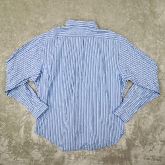 Ralph Lauren Vintage Men's Blue Striped Classic Fit Button Up Shirt size XXL - Picture 5 of 8